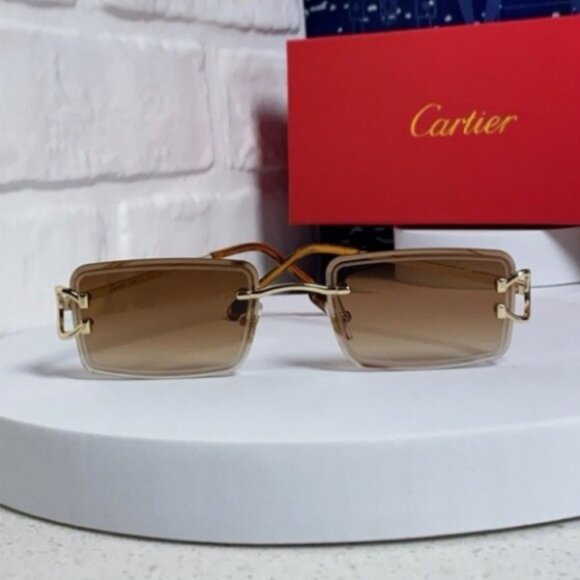 Cartier Panther Gold-Tone Sunglasses, Rimless Construction main image 4